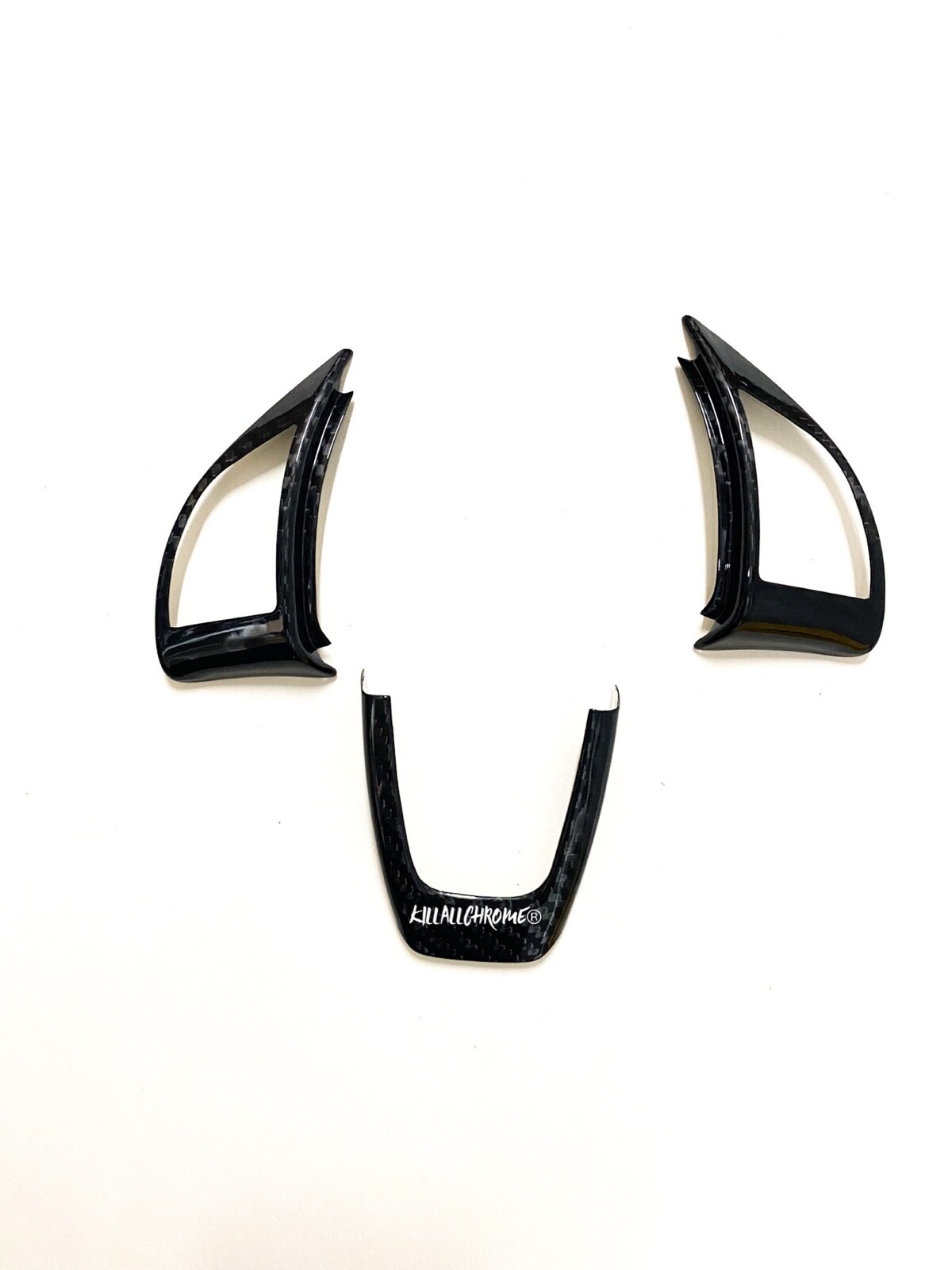 For Abarth 500 Steering Wheel Trims Covers Genuine Carbon Fibre Series 3 595