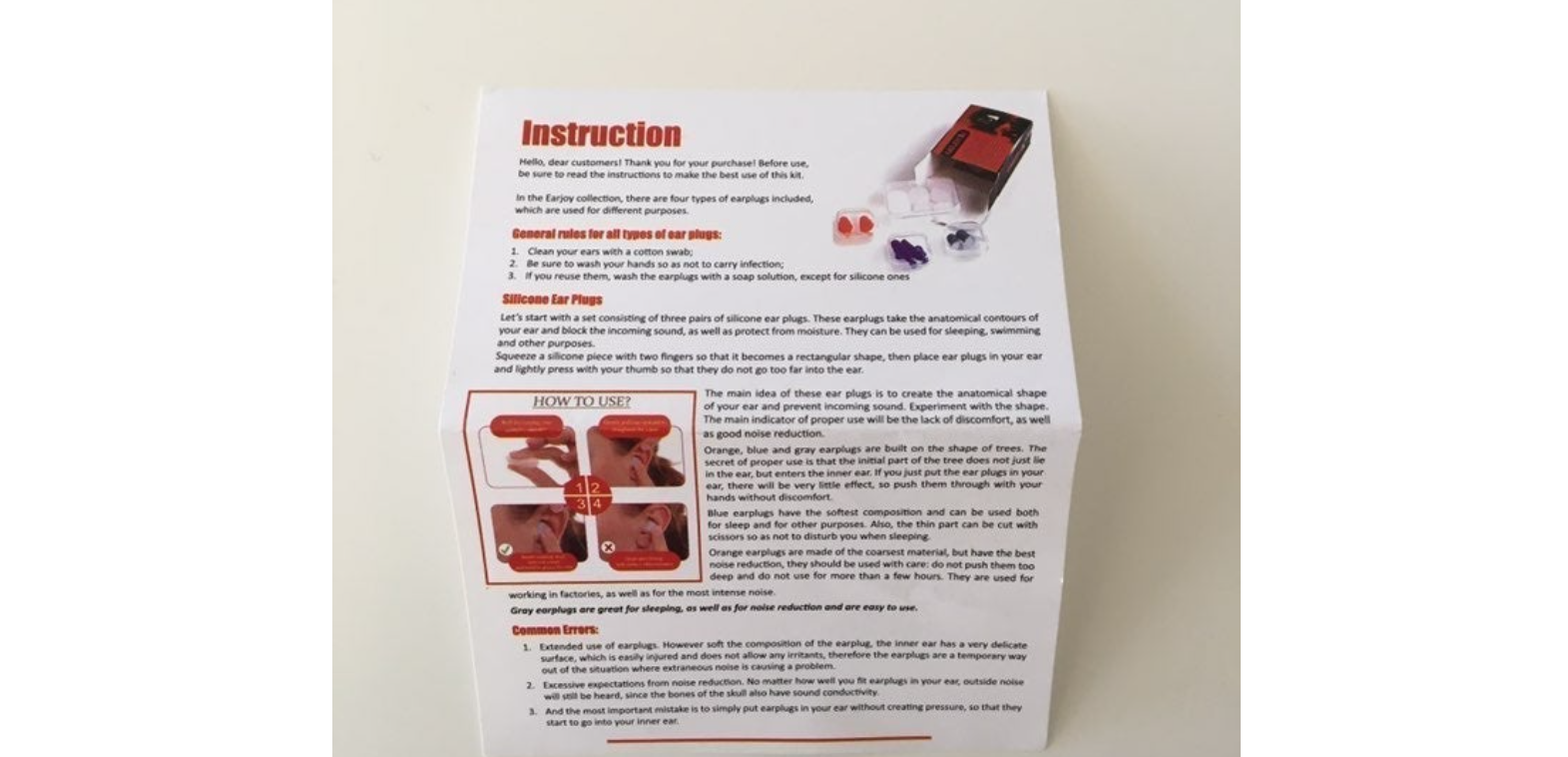 Noise Cancelling Soft Silicone Ear Plugs Set by EarJoy Reusable NIB