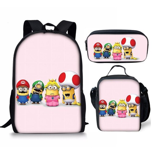 Minions Despicable Me School Backpack Insulated Lunch Bag Rucksack Pencil Case A - Picture 24 of 48