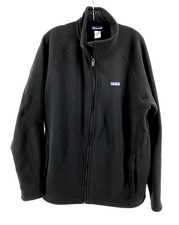 Patagonia Men's Black Full Zip Collared Fleece Sweatshirt Jacket Size XL