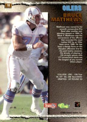 1995 Pro Line #10 Bruce Matthews | eBay