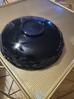 Vintage Lancaster Black Glass Decorative Bowl With Lace Rim 10.5" Estate #JJ75 — photo 6
