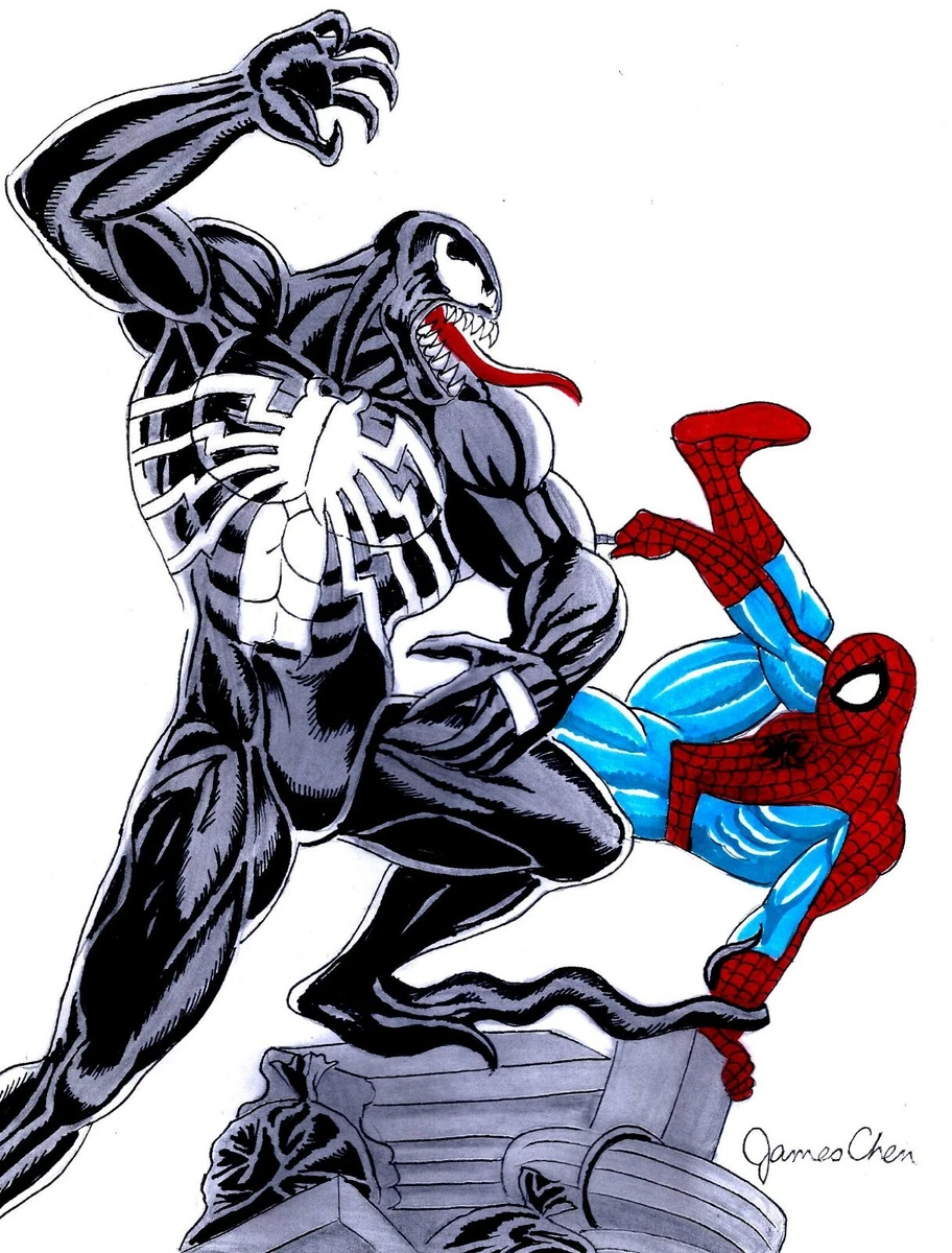 VENOM VERSUS SPIDER-MAN COVER QUALITY ORIGINAL COMIC COLOR ART ON