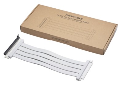Phanteks 300mmflatline PCI-E 4.0 x16Riser Cable 90 Adapter - White