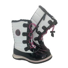 Totes Mackenzie Girls Pre-owned Black  White Weatherproof Winter Boots - sz. 1