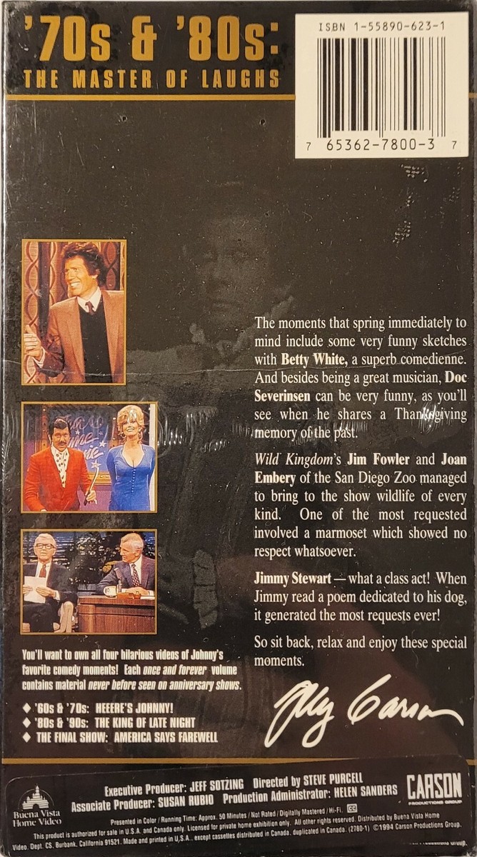 Johnny Carson his favorite moments VHS 70's & 80's The
