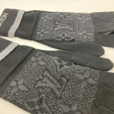 LOUIS VUITTON M73470 Gon Mai Monogram Eclipse gloves Glove wool