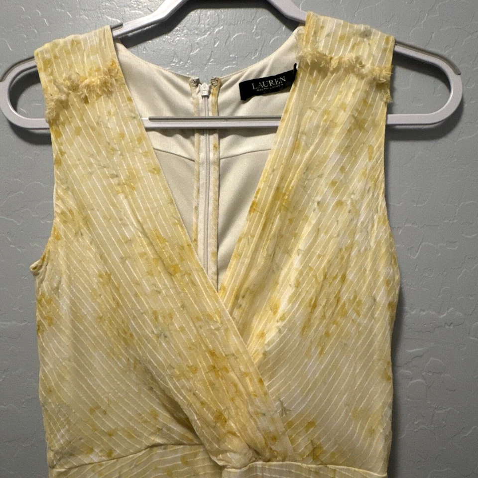 Ralph Lauren Dress Yellow Black Label Georgette Midi Beach Travel Size 4 - Image 2 of 4