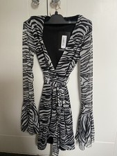 zebra print dress prettylittlething size 4