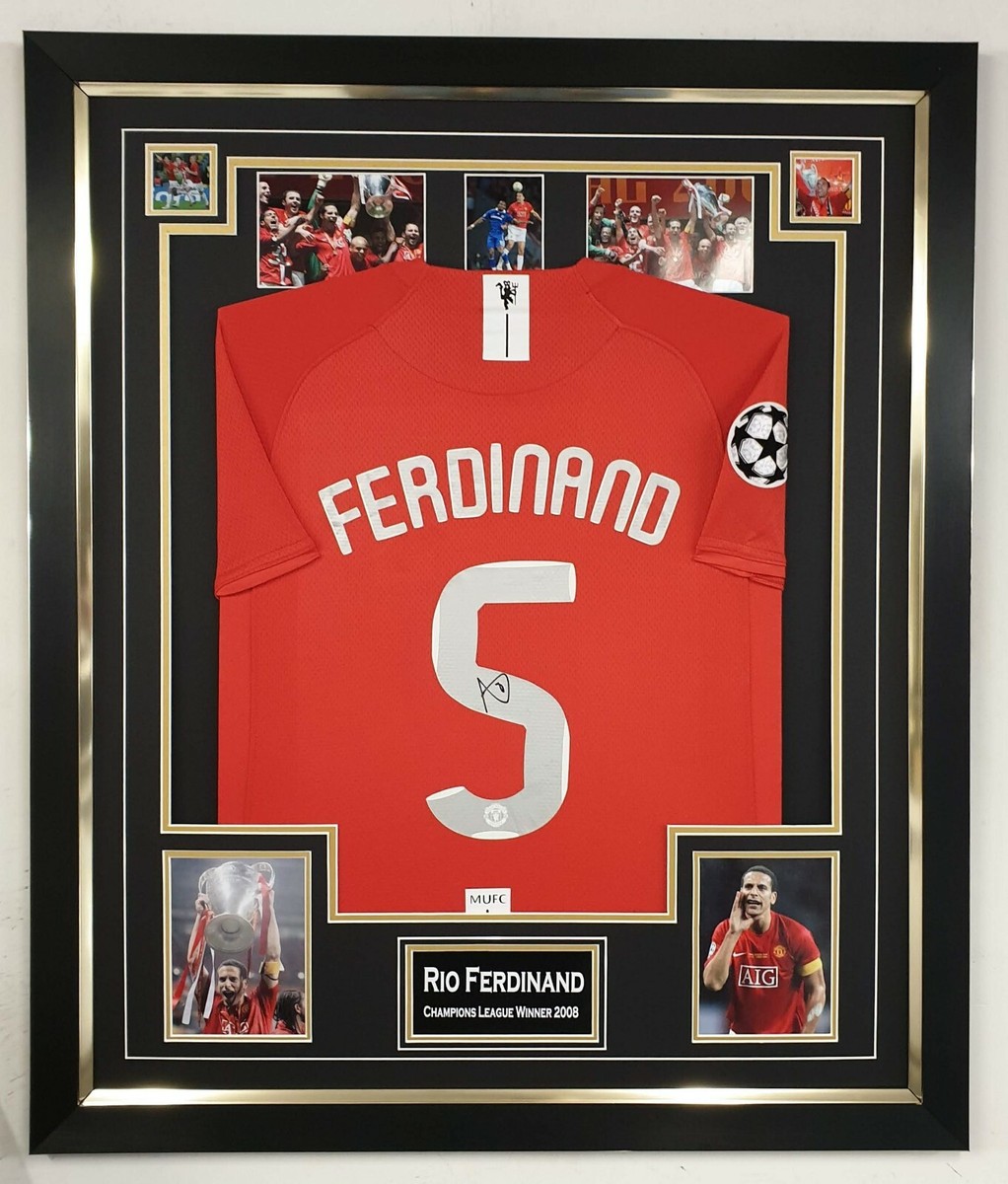 RIO FERDINAND of Manchester United Signed Shirt Autographed Jersey