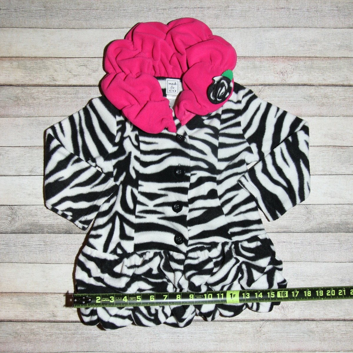 Mack & Co Toddler Girls Size 4T Zebra Print Ruffled Coat | eBay