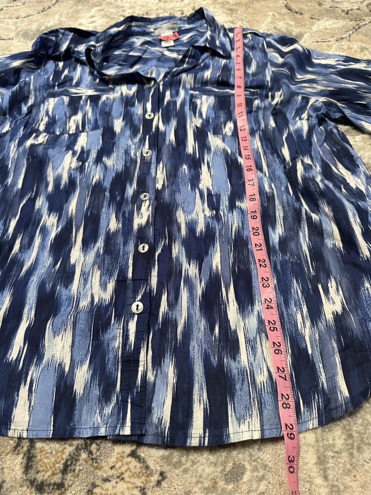 Catherines Button Down Casual Blouse Watercolor A… - image 7