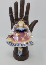 Ceramic Hanging Angel w/Halo "The Twinkles" Dangling Legs Bell Ornament W/ Box