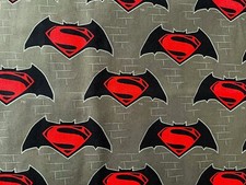 Vintage Cotton Quilt Fabric Batman Superman Dawn Of Justice DC Comics by 16"x44"