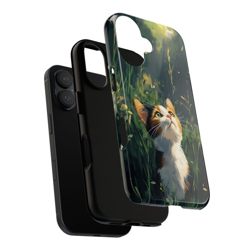 Calico Kitty Cat Grass Field - Phone Ink Cover Case for iPhone, Galaxy, Pixel - 第 24/281 張圖片
