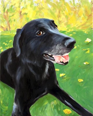 Personalized Dog Portrait from Photo - Custom Oil Painting on Canvas - Wall Art