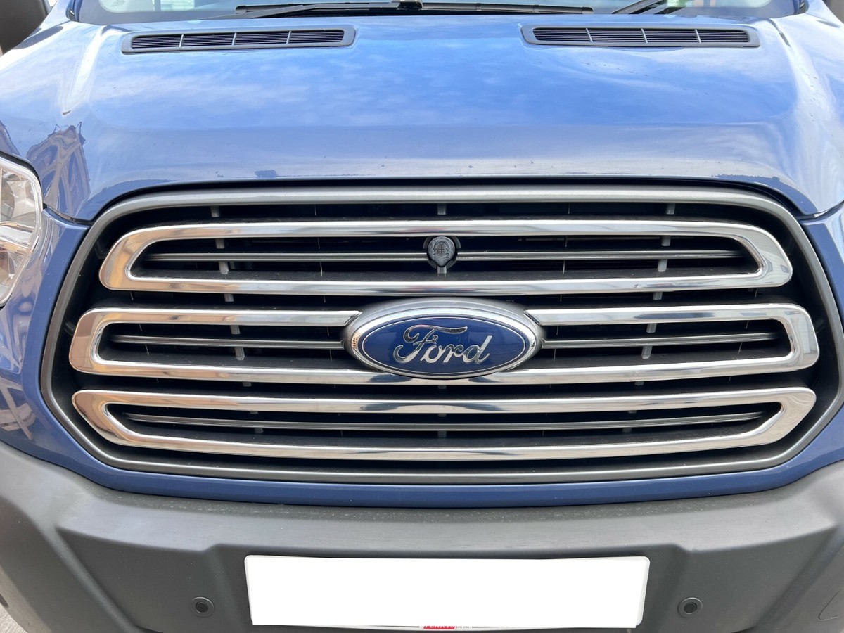 Chrome Front Grill Pieces Stainless Steel For Ford Transit Van MK8  2014-2018