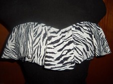 Victoria's Secret Strapless Zebra Flounce Polka Dot Bandeau Bikini Top M New