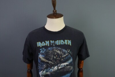 IRON MAIDEN　Tシャツ Vintage IRON MAIDEN Flight 666 Blue Big Logo Short Sleeve T-Shirt