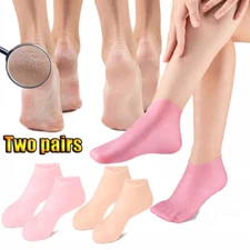2 Pair Moisturizing Foot Mask Exfoliating Silicone Socks Beach Protective Socks