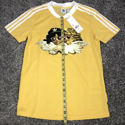 Adidas X Fiorucci Milan Italy Collab Womens T Shirt Yellow Angels