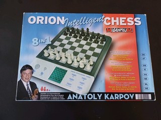 ORION INTELLIGENT CHESS Electronic Game Karpov 8 in 1 Draughts Good Condition