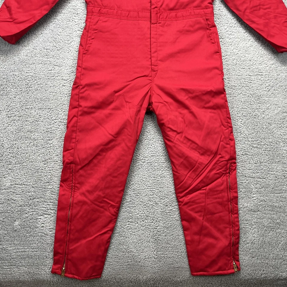 Vintage Lee Outerwear Coveralls Mens Large Red Insulated Quilted Lined USA 90s - Image 4 of 4