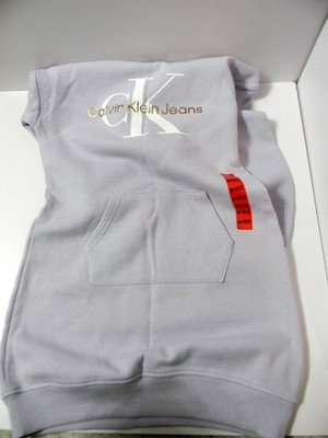 Calvin Klein Jeans Youth Girls Lavender Hoodie Dress Size 10-12 M