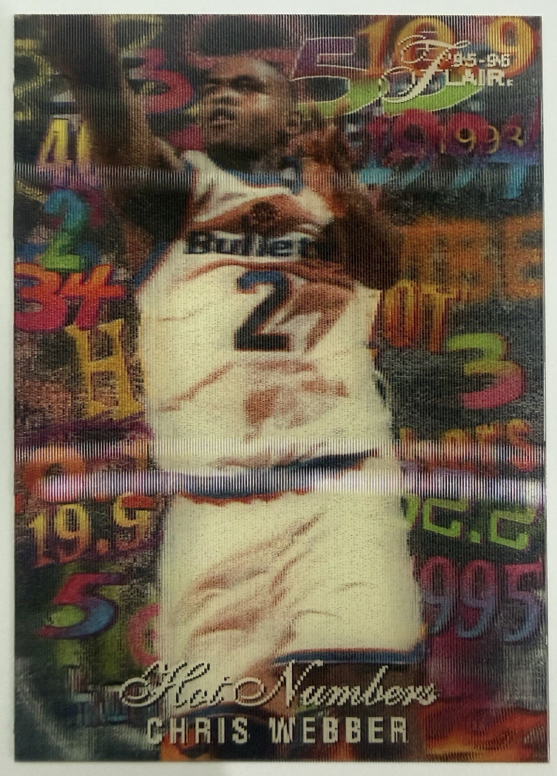 CHRIS WEBBER 1995/96 FLAIR HOT NUMBERS ICONIC SSP INSERT CARD #15 SUPER RARE WOW