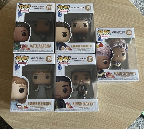 5Pc Bridgerton Funko Pop Lot Daphne, Anthony Queen Charlotte, Simon, Kate