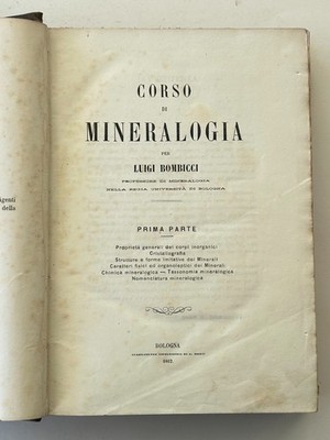 ML554 BUCH MINERALOGIEKURS, L. BOMBICCI, ERSTER TEIL, 1862 - MINERALIEN