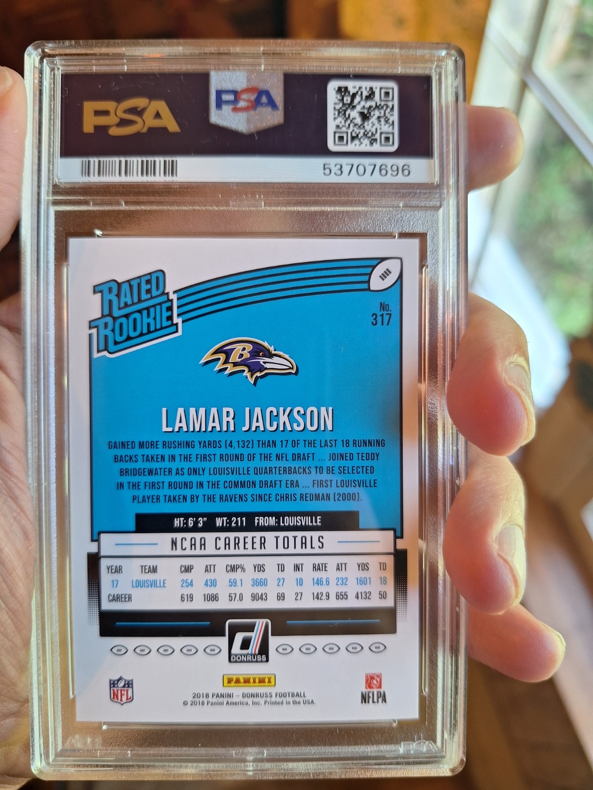 2018 psa 8 lamar jackson rated rookie view 2