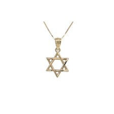 10K Yellow Gold Star of David Pendant
