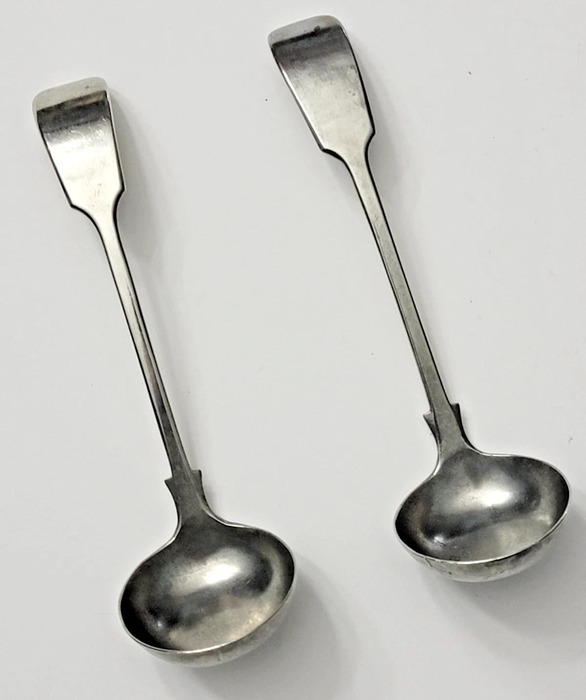2 Antique Victorian Silverplate Condiment Spoons 6.5" C E & Co