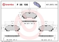 Brembo Bremsbelagsatz, Scheibenbremse P 56 106 FüR Infiniti Nissan