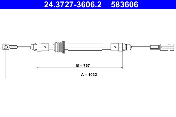 ATE Handbremsseile Passend FüR Renault Master III Kasten FV EV HV UV JV Opel-image