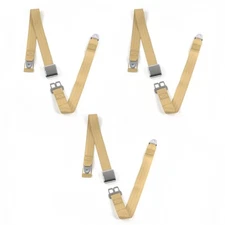 Chevy Bel Air 1955 - 1957 Airplane 2pt Tan Lap Bench Seat Belt Kit - 3 Belts  