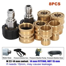 8x Hochdruckreiniger-Kupplung Set 5000PSI M22 3/8 Zoll Schnellkupplung M22 14mm