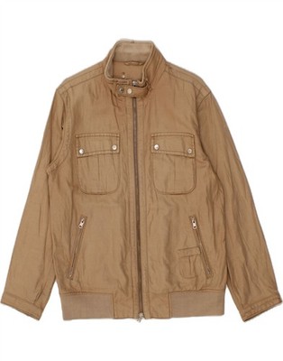 HENRY COTTONS Herren Bomberjacke IT 50 Large Beige Baumwolle AG09