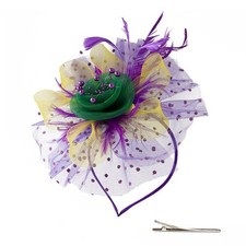 Fascinator Hat for WomensMardi Gras HeadbandMardi Gras HatFascinators Hats fo...