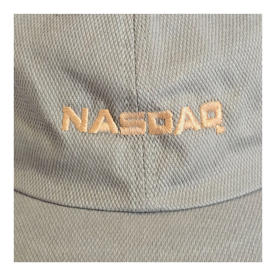 Nasdaq Stock Market Trader Adjustable Baseball Cap Hat Dusty Green w/ Beige - Image 2 of 4