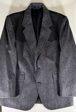 Pendleton Wool Blazer Mens 44 Vintage Charcoal Gray Tweed Western Jacket Cowboy
