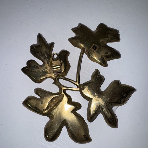 Solid Brass Maple Leaf Wall Decor Set Of 3 Made In India MCM Wall Hanging Decor - Picture 10 of 10