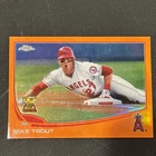 2013 Topps Chrome #1 Mike Trout Orange Refractor. +2 blue border cards.
