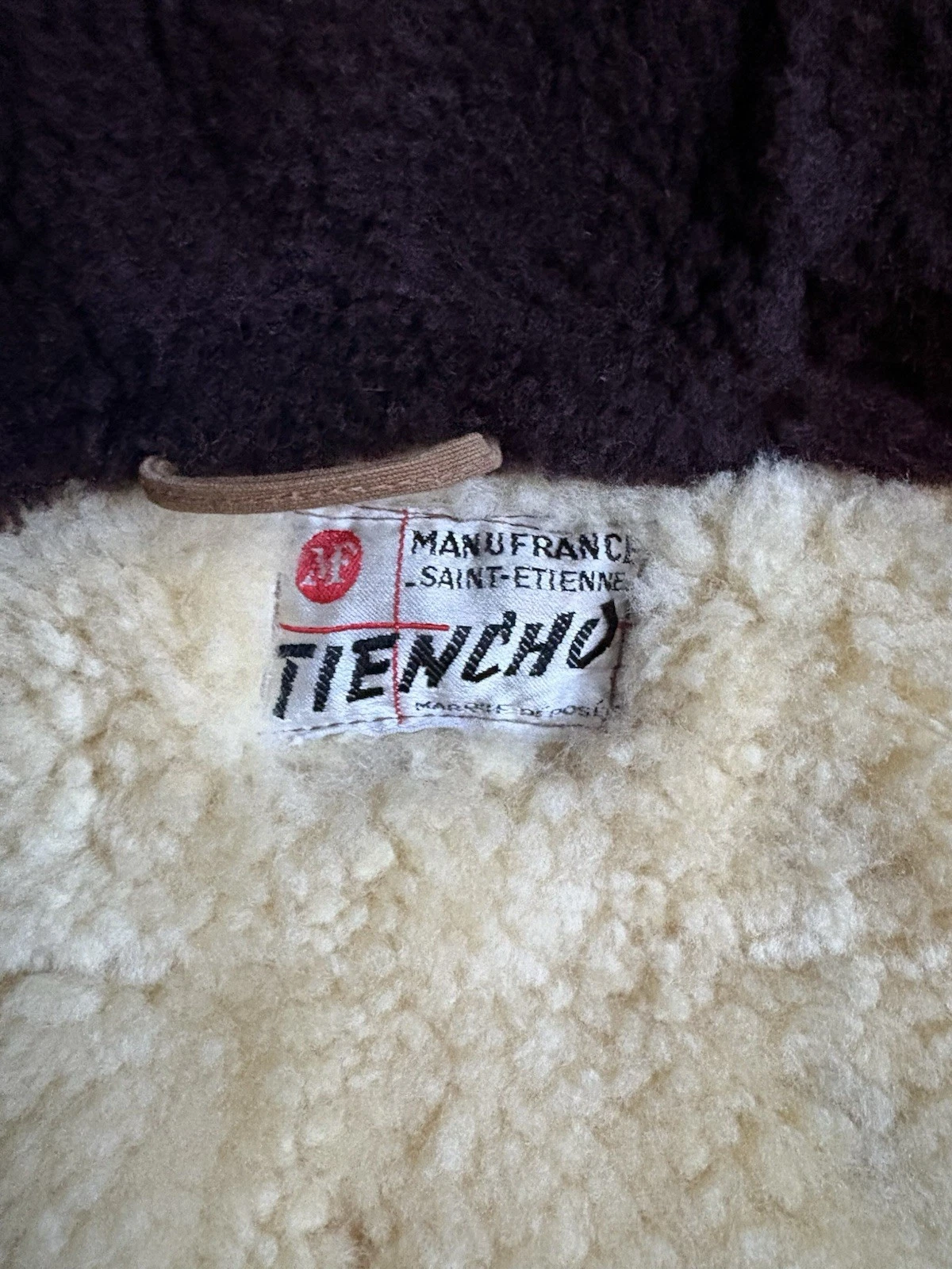 Vintage 60’s French Canadienne Brown Canvas Barnstormer Jacket Medium Shearling image 7