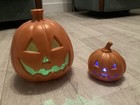 Light Up Plastic Halloween Pumpkins - Set Of Two  
