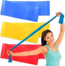 Latex Free Resistance Bands Set of 3 w/ Guide  Bag Exercise Yoga Rehab