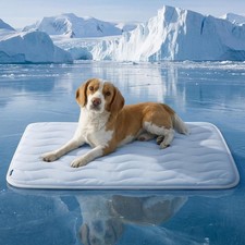 Bedsure Cooling Mat for Large Dogs - Q-Max 0.4 Thin Breathable Cooling Crate Pad