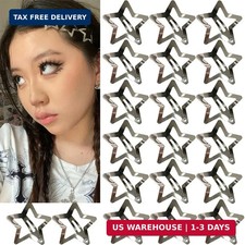 20 PCS 1.22" Star Hair Accessories - Non-Slip Metal Snap Clips and Barrettes for