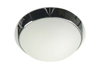 Led Deckenleuchte Rund, Opalglas Matt, Dekorring Chrom, Ø 30Cm, Led BüRolampe
